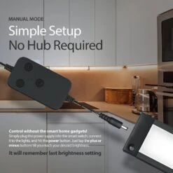 Works With Alexa, Google 3 Pack 12 Inch Black Smart Dimmable LED Under Cabinet Lighting Kit - Warm White (3000K) -Lamp Parts 3000k eshine under cabinet bar lights elbs3003dw 1f 1000