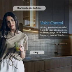 Works With Alexa, Google 3 Pack 12 Inch Black Smart Dimmable LED Under Cabinet Lighting Kit - Warm White (3000K) -Lamp Parts 3000k eshine under cabinet bar lights elbs3003dw 44 1000