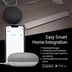 Works With Alexa, Google 3 Pack 12 Inch Black Smart Dimmable LED Under Cabinet Lighting Kit - Warm White (3000K) -Lamp Parts 3000k eshine under cabinet bar lights elbs3003dw 4f 1000