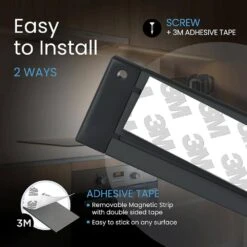 Works With Alexa, Google 3 Pack 12 Inch Black Smart Dimmable LED Under Cabinet Lighting Kit - Warm White (3000K) -Lamp Parts 3000k eshine under cabinet bar lights elbs3003dw fa 1000