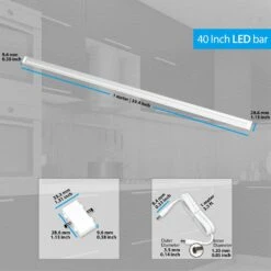40 In. LED 6000K White Under Cabinet Light No Sensor (No Power Supply Included) -Lamp Parts 6000k eshine under cabinet bar lights elw1000pc c3 1000