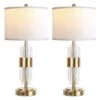 25.5 In. Gold Acrylic Table Lamp For Living Room With USB, Modern Bedroom Lamps With Touch Control White Lamp Shade -Lamp Parts acrylic rottogoon table lamps qmlp096bj2 64 1000
