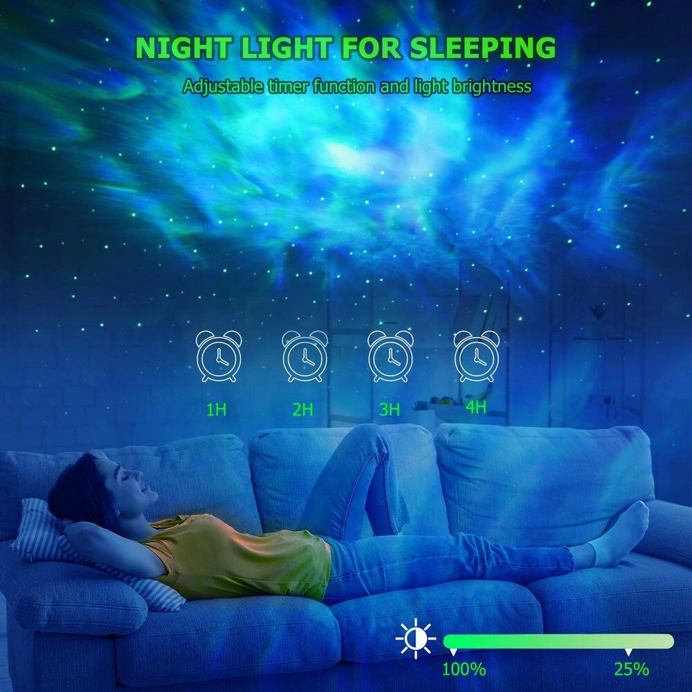 Multi-Color Integrated LED Night Light Bulb With Remote Control And Timer, Galaxy Projector And Star Projector, 1-Pack 5 Multi-Color Integrated LED Night Light Bulb With Remote Control And Timer, Galaxy Projector And Star Projector, 1-Pack - Image 3