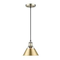 Golden Lighting Orwell 100-Watt 1-Light Aged Brass And Brushed Champagne Bronze Mini Pendant Light