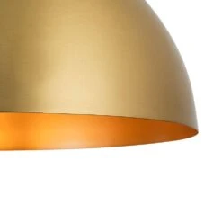 PCover 1-Light 15.7 In.W Aged Brass Modern Farmhouse Industrial Metal Dome Pendant Light For Kitchen -Lamp Parts aged brass huoku pendant lights pd1067421 44 1000