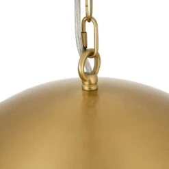 PCover 1-Light 15.7 In.W Aged Brass Modern Farmhouse Industrial Metal Dome Pendant Light For Kitchen -Lamp Parts aged brass huoku pendant lights pd1067421 76 1000