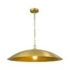 PCover 1-Light 27.4-in.W Aged Brass Pendant Light Metal Dome Disc Pendant Light For Kitchen Island And Dining Room -Lamp Parts aged brass huoku pendant lights pd1072811 64 1000