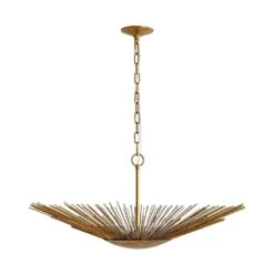 Dopul 6-Light 31.9-inch Aged Distressed Brass Pendant Light Mid-Century Industrial Branch Line Pendant Light For Kitchen -Lamp Parts aged distressed brass huoku pendant lights pd1078501 d4 1000