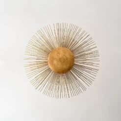 Dopul 6-Light 31.9-inch Aged Distressed Brass Pendant Light Mid-Century Industrial Branch Line Pendant Light For Kitchen -Lamp Parts aged distressed brass huoku pendant lights pd1078501 fa 1000