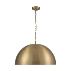 PCover 1-Light 23.6 In. W Aged Gold Brass Pendant Light Dome Hanging Light With Stained Gold Interior For Kitchens 20 PCover 1-Light 23.6 In. W Aged Gold Brass Pendant Light Dome Hanging Light With Stained Gold Interior For Kitchens -Lamp Parts aged gold brass huoku pendant lights pd1067431 1d 1000