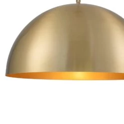 PCover 1-Light 23.6 In. W Aged Gold Brass Pendant Light Dome Hanging Light With Stained Gold Interior For Kitchens 24 PCover 1-Light 23.6 In. W Aged Gold Brass Pendant Light Dome Hanging Light With Stained Gold Interior For Kitchens -Lamp Parts aged gold brass huoku pendant lights pd1067431 4f 1000