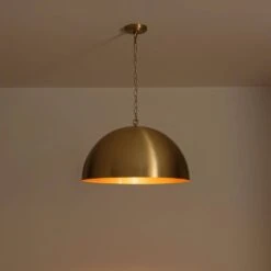 PCover 1-Light 23.6 In. W Aged Gold Brass Pendant Light Dome Hanging Light With Stained Gold Interior For Kitchens 28 PCover 1-Light 23.6 In. W Aged Gold Brass Pendant Light Dome Hanging Light With Stained Gold Interior For Kitchens -Lamp Parts aged gold brass huoku pendant lights pd1067431 76 1000