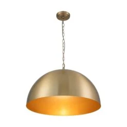 PCover 1-Light 23.6 In. W Aged Gold Brass Pendant Light Dome Hanging Light With Stained Gold Interior For Kitchens 22 PCover 1-Light 23.6 In. W Aged Gold Brass Pendant Light Dome Hanging Light With Stained Gold Interior For Kitchens -Lamp Parts aged gold brass huoku pendant lights pd1067431 77 1000