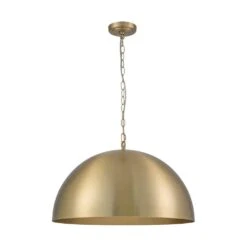 PCover 1-Light 23.6 In. W Aged Gold Brass Pendant Light Dome Hanging Light With Stained Gold Interior For Kitchens 19 PCover 1-Light 23.6 In. W Aged Gold Brass Pendant Light Dome Hanging Light With Stained Gold Interior For Kitchens -Lamp Parts aged gold brass huoku pendant lights pd1067431 a0 1000