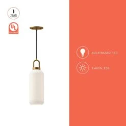 Soji 5 In. 1 Light 60-Watt Aged Gold/Clear Glass Pendant Light -Lamp Parts aged gold clear glass alora mood pendant lights pd401505agcl 1d 1000