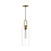 Soji 6 In. 1 Light 60-Watt Aged Gold/Clear Glass Pendant Light -Lamp Parts aged gold clear glass alora mood pendant lights pd401606agcl 64 1000