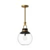 Copperfield 12 In. 1 Light 60-Watt Aged Gold/Clear Glass Pendant Light -Lamp Parts aged gold clear glass alora mood pendant lights pd520512agcl 64 1000