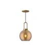 Soji 8 In. 1 Light 60-Watt Aged Gold/Copper Glass Pendant Light -Lamp Parts aged gold copper glass alora mood pendant lights pd601608agcp 64 1000