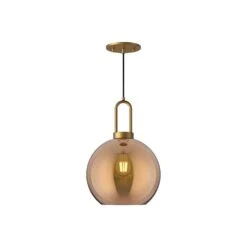 Soji 10 In. 1 Light 60-Watt Aged Gold/Copper Glass Pendant Light