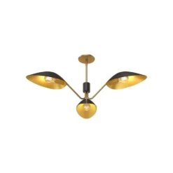 Oscar 36 In. 3 Light 60-Watt Aged Gold/Matte Black Pendant Light -Lamp Parts aged gold matte black alora mood pendant lights pd550336mbag c3 1000