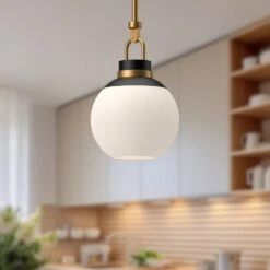 Copperfield 12 In. 1 Light 60-Watt Aged Gold/Opal Matte Glass Pendant Light -Lamp Parts aged gold opal matte glass alora mood pendant lights pd520512agop 31 1000