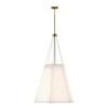 Manila 22 In. 3 Light 40-Watt Aged Gold/White Linen Pendant Light -Lamp Parts aged gold white linen alora mood pendant lights pd545622agwl 64 1000