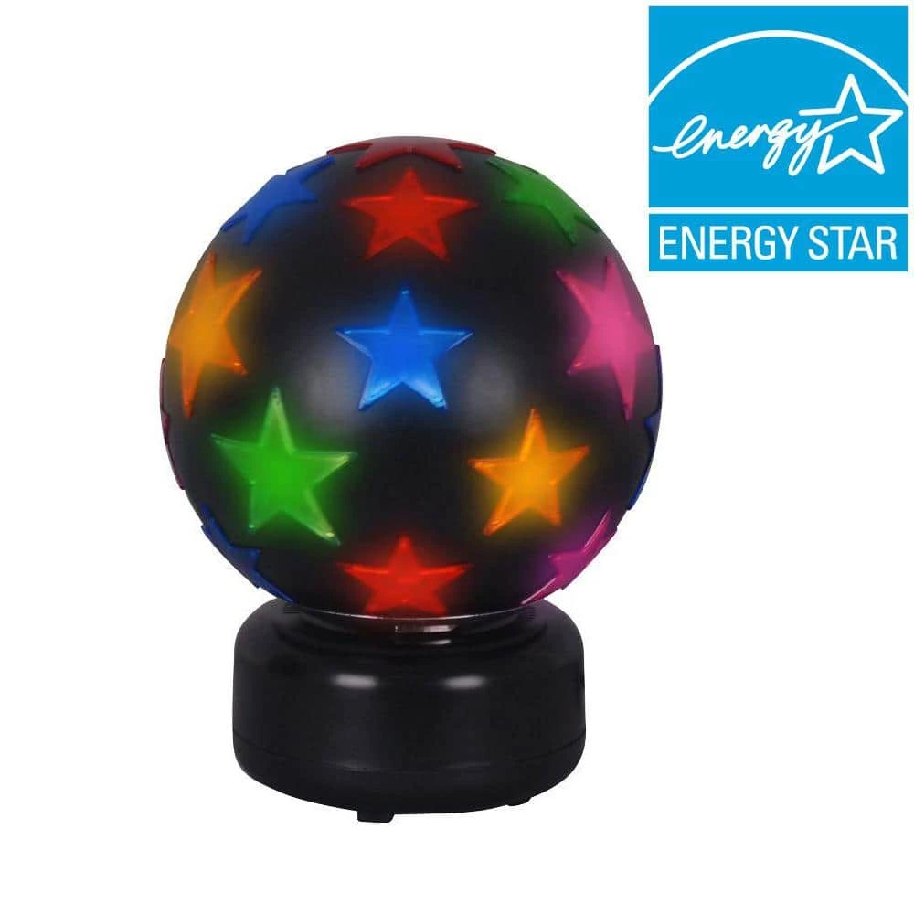 11 In. Black Disco Ball Lamp With Multi Color Stars TTL 20 Compliant Fixture 4 11 In. Black Disco Ball Lamp With Multi Color Stars TTL 20 Compliant Fixture - Image 2