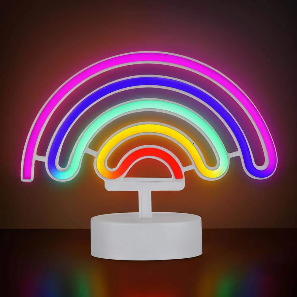 7.5 In. White Novelty Integrated LED Neon Rainbow Table Lamp 6 7.5 In. White Novelty Integrated LED Neon Rainbow Table Lamp - Image 4