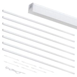 Ultra Slim 44 In. 120V Plug-In White Integrated LED Linkable Magnetic Under Cabinet Light, (8-Pack), 5000K Bright White