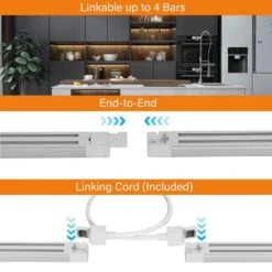 12 In. Plug-In Aluminum Integrated LED Linkable Under Cabinet Light 2-Pack -Lamp Parts aluminum commercial electric under cabinet bar lights al uc 5cct 12in 2pk c fa 1000