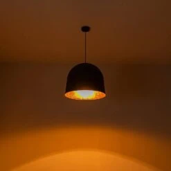 PCover 1-Light 21.7 In.W Antique Black Modern Farmhouse Industrial Metal Dome Bell Pendant Light For Kitchen -Lamp Parts antique black huoku pendant lights pd1064841 4f 1000