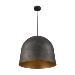 PCover 1-Light 21.7 In.W Antique Black Modern Farmhouse Industrial Metal Dome Bell Pendant Light For Kitchen -Lamp Parts antique black huoku pendant lights pd1064841 76 1000