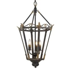 Golden Lighting Matilda 3-Light Antique Black Iron Pendant -Lamp Parts antique black iron golden lighting pendant lights 0880 3p abi 1f 1000