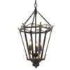 Golden Lighting Matilda 3-Light Antique Black Iron Pendant