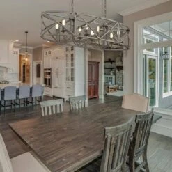 Golden Lighting Alcott 480-Watt 8 Light Antique Black Iron Linear Pendant Light With No Shade, No Bulbs Included -Lamp Parts antique black iron golden lighting pendant lights 0890 lp abi 44 1000