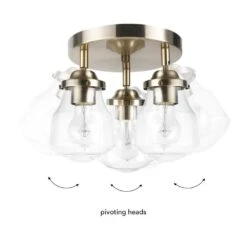 Globe Electric Gerard 1.53 Ft. 3-Lights Antique Brass Fixed Track Lighting Kit With Clear Glass Shades, Bulbs Included 16 Globe Electric Gerard 1.53 Ft. 3-Lights Antique Brass Fixed Track Lighting Kit With Clear Glass Shades, Bulbs Included -Lamp Parts antique brass globe electric track lighting kits 59761 44 1000