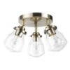Globe Electric Gerard 1.53 Ft. 3-Lights Antique Brass Fixed Track Lighting Kit With Clear Glass Shades, Bulbs Included -Lamp Parts antique brass globe electric track lighting kits 59761 64 1000