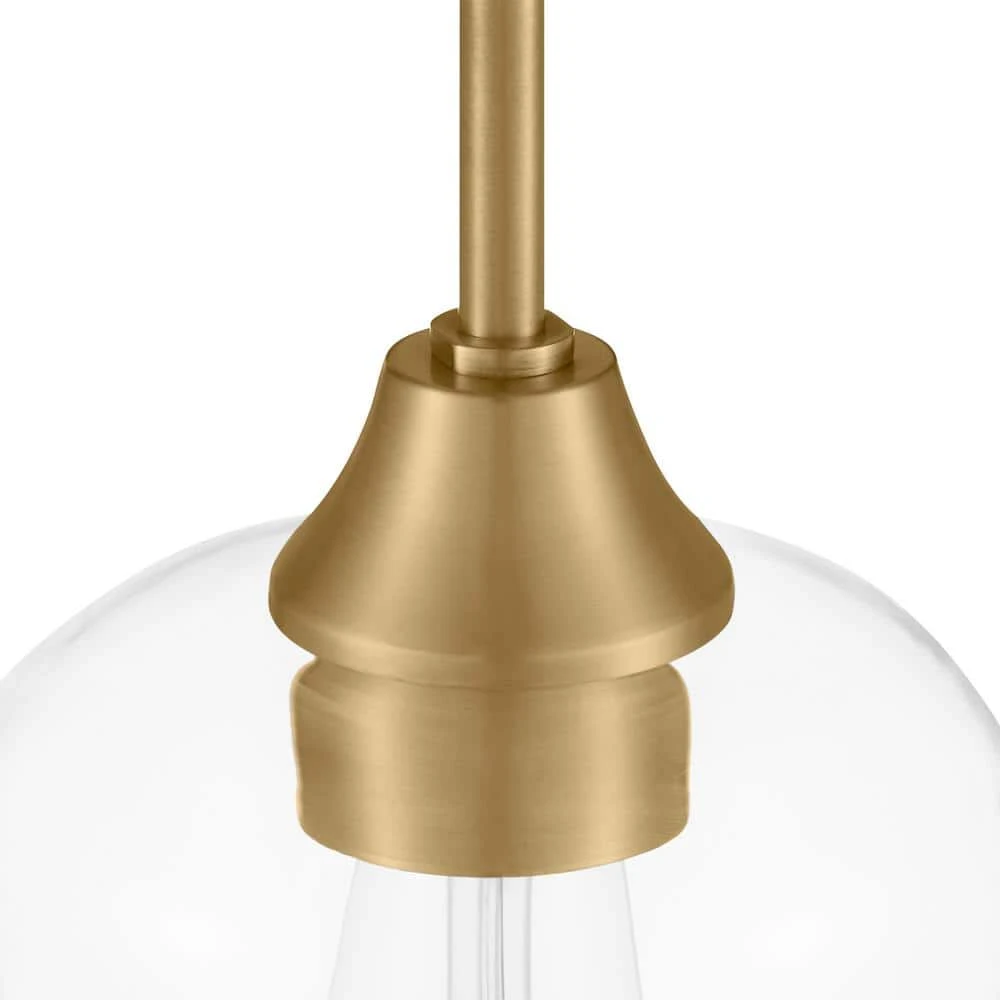 Pavlen 5.5 In. 1-Light Antique Brass Mini Pendant With Clear Glass Shade 6 Pavlen 5.5 In. 1-Light Antique Brass Mini Pendant With Clear Glass Shade - Image 4