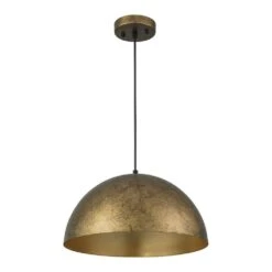 PCover Modern Farmhouse 15 In. W 1-Light Dome Pendant Light Antique Brass Industrial Metal Singe Hang Lighting -Lamp Parts antique brass huoku pendant lights pd1064791 31 1000