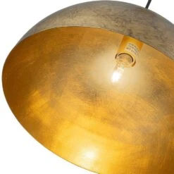 PCover Modern Farmhouse 15 In. W 1-Light Dome Pendant Light Antique Brass Industrial Metal Singe Hang Lighting -Lamp Parts antique brass huoku pendant lights pd1064791 44 1000
