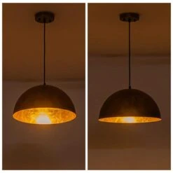 PCover Modern Farmhouse 15 In. W 1-Light Dome Pendant Light Antique Brass Industrial Metal Singe Hang Lighting -Lamp Parts antique brass huoku pendant lights pd1064791 4f 1000