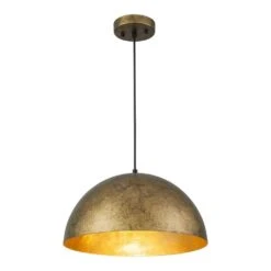 PCover Modern Farmhouse 15 In. W 1-Light Dome Pendant Light Antique Brass Industrial Metal Singe Hang Lighting -Lamp Parts antique brass huoku pendant lights pd1064791 66 1000