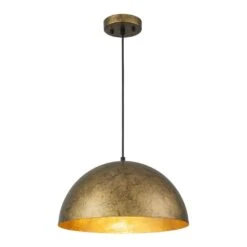 PCover Modern Farmhouse 15 In. W 1-Light Dome Pendant Light Antique Brass Industrial Metal Singe Hang Lighting -Lamp Parts antique brass huoku pendant lights pd1064791 77 1000