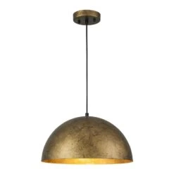 PCover Modern Farmhouse 15 In. W 1-Light Dome Pendant Light Antique Brass Industrial Metal Singe Hang Lighting -Lamp Parts antique brass huoku pendant lights pd1064791 d4 1000