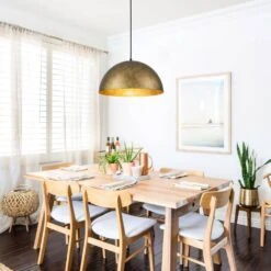 PCover Modern Farmhouse 15 In. W 1-Light Dome Pendant Light Antique Brass Industrial Metal Singe Hang Lighting -Lamp Parts antique brass huoku pendant lights pd1064791 e1 1000