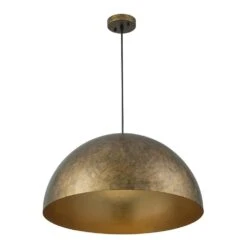 PCover Modern Farmhouse 23.6 In. W 1-Light Dome Pendant Light Antique Brass Industrial Metal Singe Hang Lighting -Lamp Parts antique brass huoku pendant lights pd1064801 31 1000
