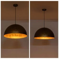 PCover Modern Farmhouse 23.6 In. W 1-Light Dome Pendant Light Antique Brass Industrial Metal Singe Hang Lighting -Lamp Parts antique brass huoku pendant lights pd1064801 44 1000