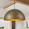 PCover Modern Farmhouse 23.6 In. W 1-Light Dome Pendant Light Antique Brass Industrial Metal Singe Hang Lighting 1 PCover Modern Farmhouse 23.6 In. W 1-Light Dome Pendant Light Antique Brass Industrial Metal Singe Hang Lighting -Lamp Parts antique brass huoku pendant lights pd1064801 64 1000
