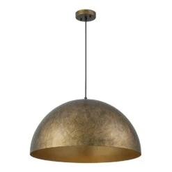 PCover Modern Farmhouse 23.6 In. W 1-Light Dome Pendant Light Antique Brass Industrial Metal Singe Hang Lighting -Lamp Parts antique brass huoku pendant lights pd1064801 77 1000