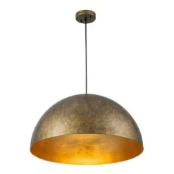 PCover Modern Farmhouse 23.6 In. W 1-Light Dome Pendant Light Antique Brass Industrial Metal Singe Hang Lighting -Lamp Parts antique brass huoku pendant lights pd1064801 d4 1000